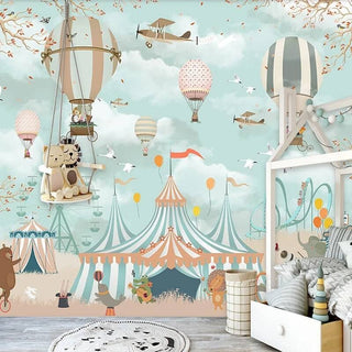Kids Room Wall Decor - Animals Circus Wallpaper-Kids Room Wallpaper