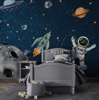 Kids Room Wallpaper Mural - Astronaut Adventure-Kids Room Wallpaper