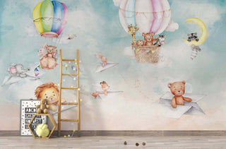 Kids Room Wallpaper Mural - Lets Fly Away-Kids Room Wallpaper