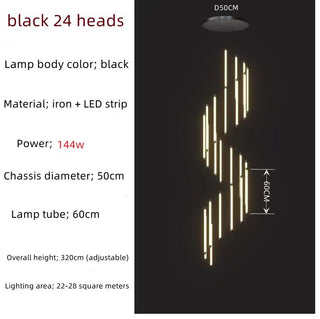 LED Bars Staircase Chandelier: Illuminate Your Space-Chandeliers