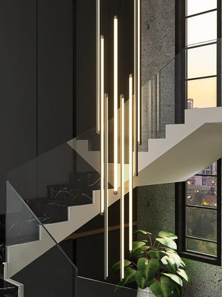 LED Bars Staircase Chandelier: Illuminate Your Space-Chandeliers
