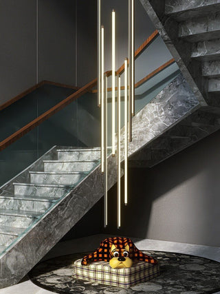 LED Bars Staircase Chandelier: Illuminate Your Space-Chandeliers