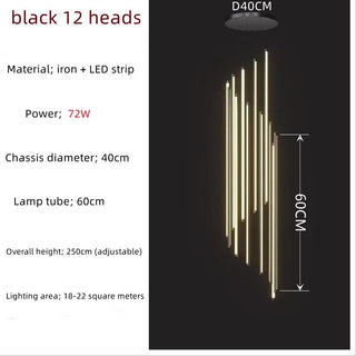 LED Bars Staircase Chandelier: Illuminate Your Space-Chandeliers