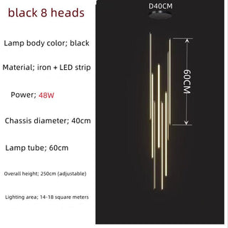 LED Bars Staircase Chandelier: Illuminate Your Space-Chandeliers