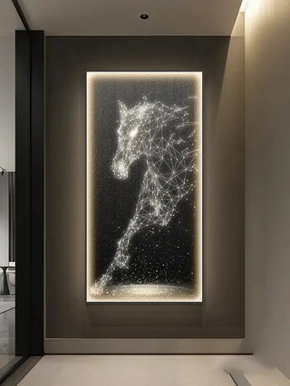 LED Horse Painting - Italian Abstract Decoration-LED Wall Art