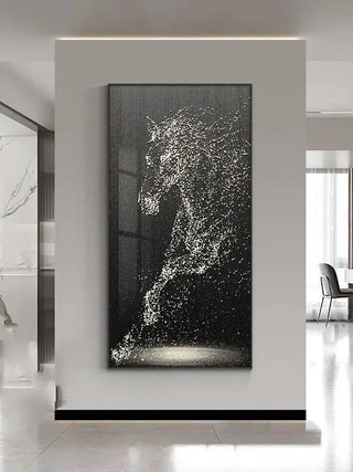 LED Horse Painting - Italian Abstract Decoration-LED Wall Art