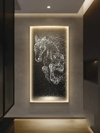 LED Horse Painting - Italian Abstract Decoration-LED Wall Art