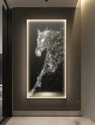 LED Horse Painting - Italian Abstract Decoration-LED Wall Art
