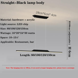 LED Long Chandelier for Dining Room, Kitchen-Kitchen Island