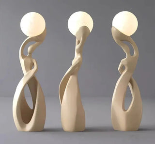 Lady of Globe Artistic Floor Lamp – Iron Body, Self-Contained Installation-Lamps