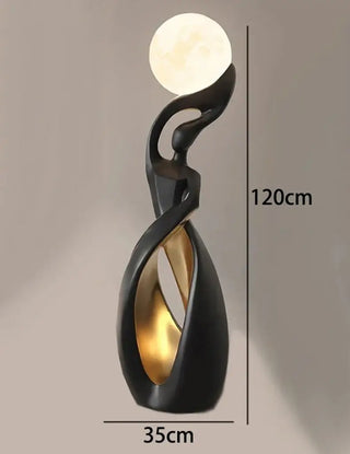 Lady of Globe Artistic Floor Lamp – Iron Body, Self-Contained Installation-Lamps