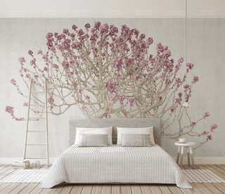 Large Pink 3D Tree Wallpaper Murals - Transform Your Walls-Trees Wallpaper