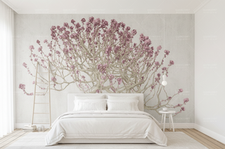 Large Pink 3D Tree Wallpaper Murals - Transform Your Walls