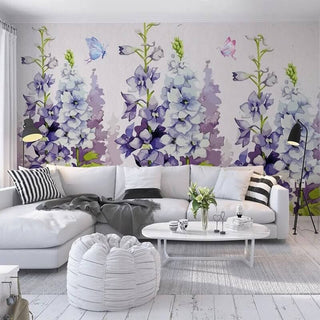 Lavender Theme Wallpaper: Enchant your space-Flower & Leaf Wallpaper