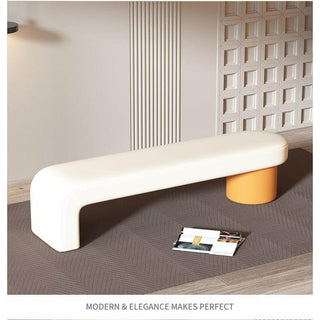 Leather Shoe Changing Bench with Cushion – Stylish & Functional Entryway Seat-Benches