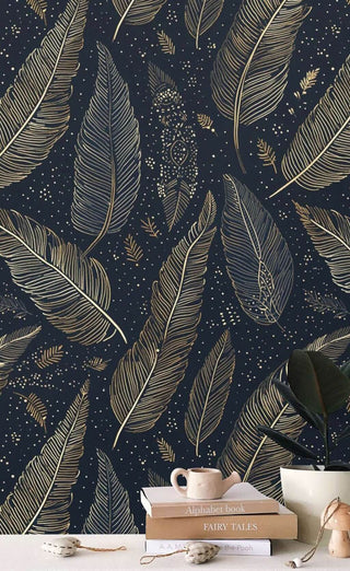 Leaves in Bloom Wallpaper Mural-Flower & Leaf Wallpaper