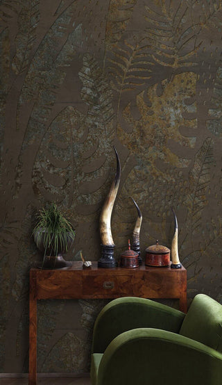 Leaves in the Dark Wallpaper Mural-Flower & Leaf Wallpaper