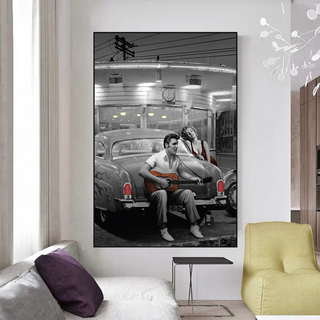 Let's Ride Together: Elvis and Marilyn Canvas Wall Art-Marilyn Monroe Art