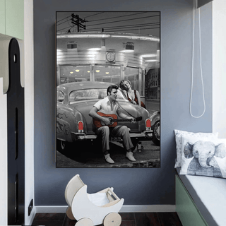 Let's Ride Together: Elvis and Marilyn Canvas Wall Art-Marilyn Monroe Art