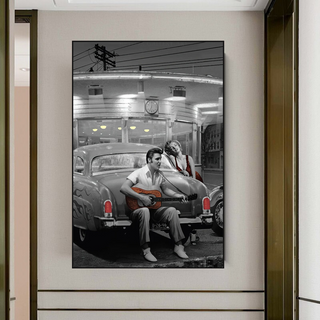Let's Ride Together: Elvis and Marilyn Canvas Wall Art-Marilyn Monroe Art