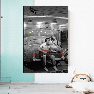 Let's Ride Together: Elvis and Marilyn Canvas Wall Art-Marilyn Monroe Art