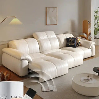 Letto Reclining Sectional Leather Sofa - Remote Controlled-Sofa Set