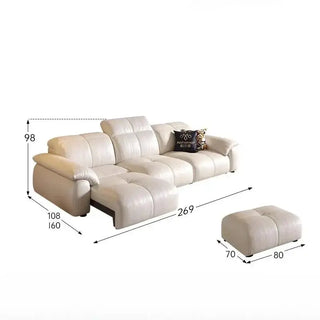 Letto Reclining Sectional Leather Sofa - Remote Controlled-Sofa Set