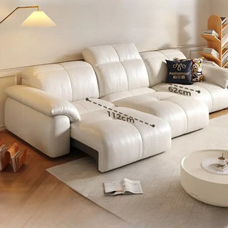 Letto Reclining Sectional Leather Sofa - Remote Controlled-Sofa Set
