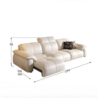 Letto Reclining Sectional Leather Sofa - Remote Controlled-Sofa Set
