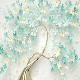 Liven Up Your Living Room with Flowers on Tree Wallpaper-Trees Wallpaper