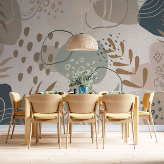 Living Room Wallpaper Mural - Abstract Topical Forest-Flower & Leaf Wallpaper