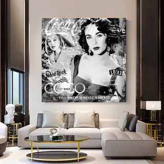 Liz Taylor and Marilyn Coco Milano Canvas Wall Art-Marilyn Monroe Art