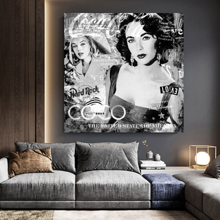 Liz Taylor and Marilyn Coco Milano Canvas Wall Art-Marilyn Monroe Art
