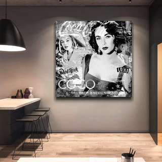 Liz Taylor and Marilyn Coco Milano Canvas Wall Art-Marilyn Monroe Art