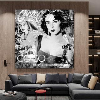 Liz Taylor and Marilyn Coco Milano Canvas Wall Art-Marilyn Monroe Art