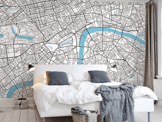 London Map Details Wallpaper Murals-Geometric Shapes Wallpaper