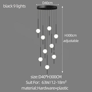 Long Line Glass Ball Chandelier - Lighting Solution-Staircase Chandeliers