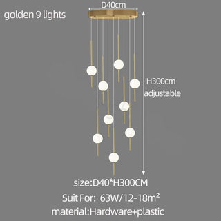 Long Line Glass Ball Chandelier - Lighting Solution-Staircase Chandeliers