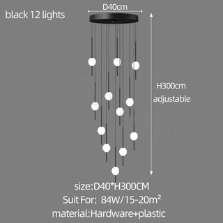 Long Line Glass Ball Chandelier - Lighting Solution-Staircase Chandeliers