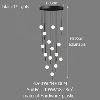 Long Line Glass Ball Chandelier - Lighting Solution-Staircase Chandeliers