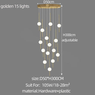 Long Line Glass Ball Chandelier - Lighting Solution-Staircase Chandeliers