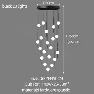 Long Line Glass Ball Chandelier - Lighting Solution-Staircase Chandeliers