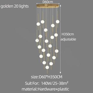 Long Line Glass Ball Chandelier - Lighting Solution-Staircase Chandeliers