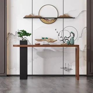 Long Narrow Solid Wood Console Table for Hallways-Console Tables