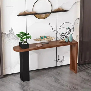 Long Narrow Solid Wood Console Table for Hallways-Console Tables