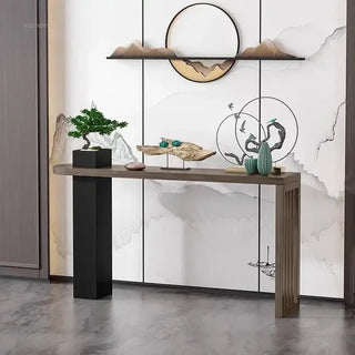 Long Narrow Solid Wood Console Table for Hallways-Console Tables