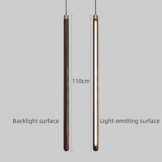Long Strip Hanging Light - Walnut Pendant Light-Pendant Lights