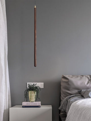 Long Strip Hanging Light - Walnut Pendant Light-Pendant Lights