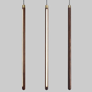 Long Strip Hanging Light - Walnut Pendant Light-Pendant Lights