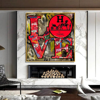 Love Graffiti Red Hermes Wall Art-Wall Posters
